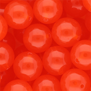 18 mm kralen van DQ&reg; acryl shiny Vermillion red