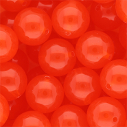 16 mm kralen van DQ&reg; acryl shiny Vermillion red