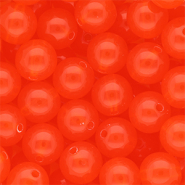 14 mm kralen van DQ&reg; acryl shiny Vermillion red