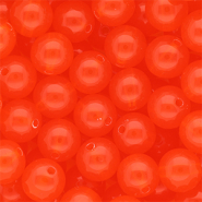12 mm kralen van DQ&reg; acryl shiny Vermillion red