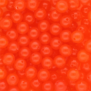 10 mm kralen van DQ&reg; acryl shiny Vermillion red
