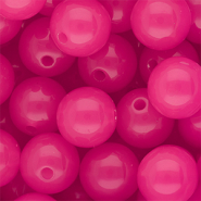 16 mm kralen van DQ&reg; acryl shiny Magenta pink