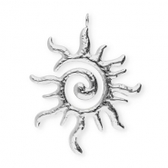 Bedels van Stainless steel Roestvrij staal (RVS) spiral sun Silver