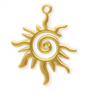 Bedels van Stainless steel Roestvrij staal (RVS) spiral sun Gold