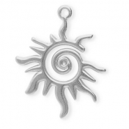 Bedels van Stainless steel Roestvrij staal (RVS) spiral sun Silver