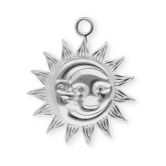Bedels van Stainless steel Roestvrij staal (RVS) sun & moon Silver
