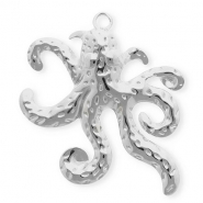 Bedels van Stainless steel Roestvrij staal (RVS) octopus Silver