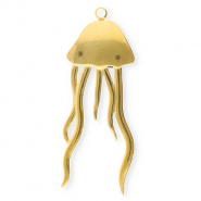 Bedels van Stainless steel Roestvrij staal (RVS) jellyfish Gold