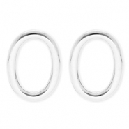 BY31® Oorbellen van Stainless steel Roestvrij staal (RVS) oorstekers oval Silver
