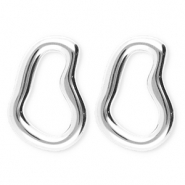 BY31® Oorbellen van Stainless steel Roestvrij staal (RVS) oorstekers irregular Silver