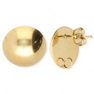 BY31® Benodigdheden van Stainless steel Roestvrij staal (RVS) oorbellen / oorstekers round with loop Gold