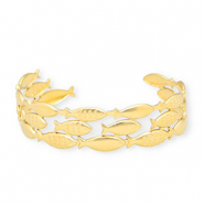 Armbanden van Stainless steel Roestvrij staal (RVS) bangle fish Gold
