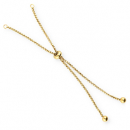 Benodigdheden van Stainless steel Roestvrij staal (RVS) semi armband met smart bead stopper Gold