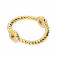 Benodigdheden van Stainless steel Roestvrij staal (RVS) dichte ring met 2 oogjes 13mm Gold