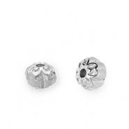 Kralen van stainless steel Roestvrij staal (RVS) flower Silver