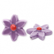 Keramiek kraal flower Dark mauve