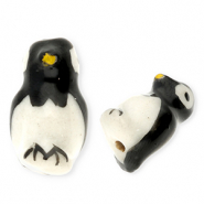 Keramiek kraal penguin White-black