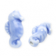 Keramiek kraal seahorse Blue