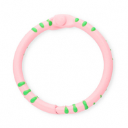 Gekleurde onderdelen voor sleutelhanger ring Light pink-green