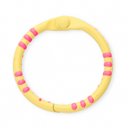 Gekleurde onderdelen voor sleutelhanger ring Yellow-dark pink
