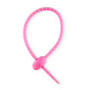 Gekleurde onderdelen tie wrap van siliconen Neon pink