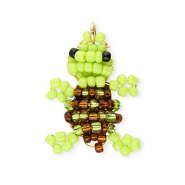 BY31&reg; Bedel van glaskralen turtle Lime green-brown-black-gold