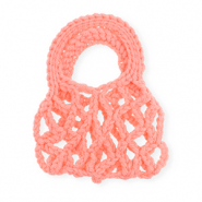 Gehaakte tasjes handgemaakt Neon salmon pink