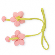 Statement hangers flower Salmon pink-lime green