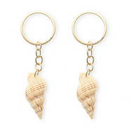 Sleutelhangers shell Beige brown-gold