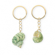 Sleutelhangers shell Multicolour green-gold