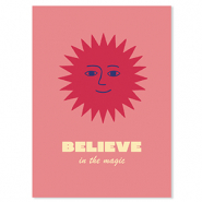 BY31&reg; Kaartjes voor sieraden "Believe in the magic" Red-coral pink-yellow-blue