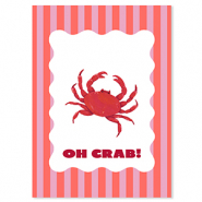BY31&reg; Kaartjes voor sieraden "Oh crab!" Red-pink-white