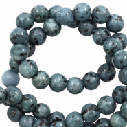 Natuursteen kralen dalmatian stone 6mm Blue anthracite