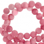 Natuursteen kralen kwarts 8mm mat Wineberry red
