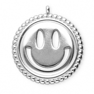 BY31® Bedels van Stainless steel Roestvrij staal (RVS) smiley Silver