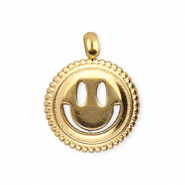 BY31® Bedels van Stainless steel Roestvrij staal (RVS) smiley Gold