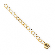 BY31® Benodigdheden van Stainless steel Roestvrij staal (RVS) verlengketting set spiral Gold