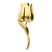 Statement broches van Stainless steel Roestvrij staal (RVS) tulip Gold