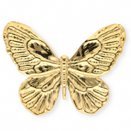 Statement broches van Stainless steel Roestvrij staal (RVS) butterfly Gold