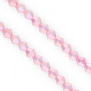 Top bicone facet kralen 6mm Candy pink-AB coating
