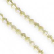 Top bicone facet kralen 6mm Lime-AB coating