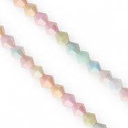 Top bicone facet kralen 6mm Multicolour pastel-AB coating