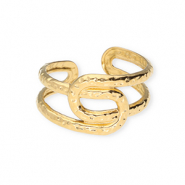 Ringen van Stainless steel Roestvrij staal (RVS) Gold
