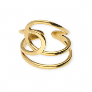 Ringen van Stainless steel Roestvrij staal (RVS) Gold