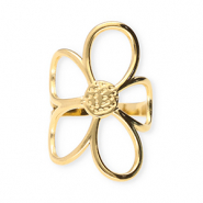 Ringen van Stainless steel Roestvrij staal (RVS) flower Gold