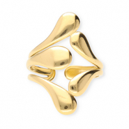 Ringen van Stainless steel Roestvrij staal (RVS) drops Gold