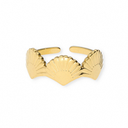 Ringen van Stainless steel Roestvrij staal (RVS) shells Gold