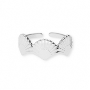 Ringen van Stainless steel Roestvrij staal (RVS) shells Silver