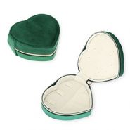 Reisdoosje voor sieraden heart Emerald green