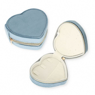 Reisdoosje voor sieraden heart Grey blue